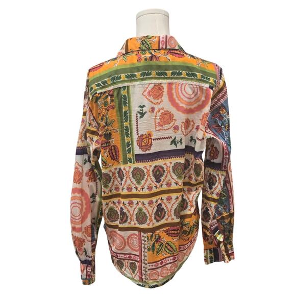 Calypso St. Barth Colorful Long Sleeve Button Down Shirt Womens Medium - Picture 4 of 9